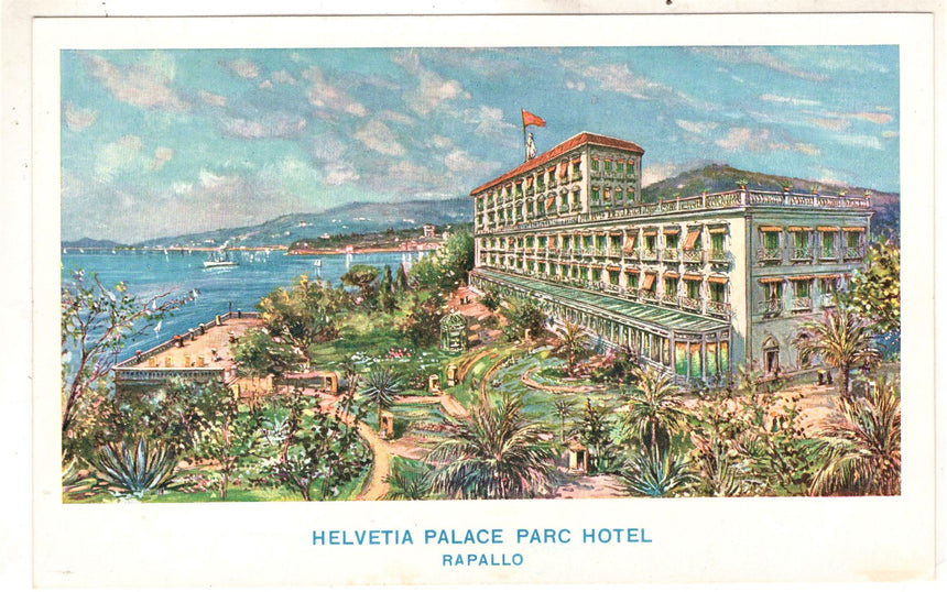 Cartolina antica Rapallo Helveti Palace Hotel