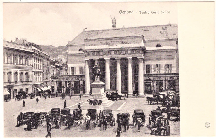 Cartolina antica Genova Teatro Carlo Felice