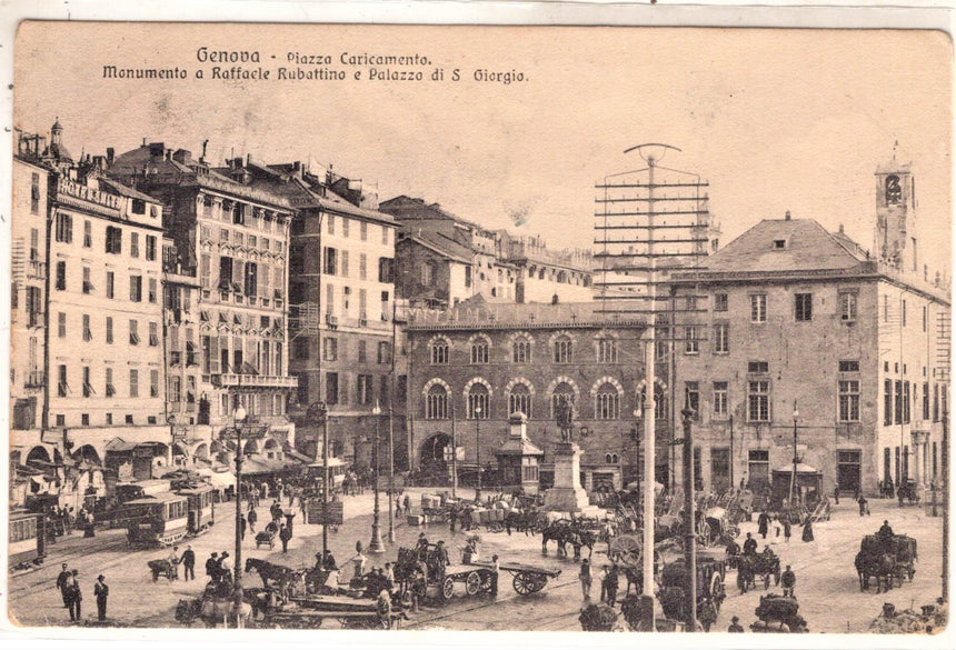 Cartolina antica Genova Piazza Caricamento