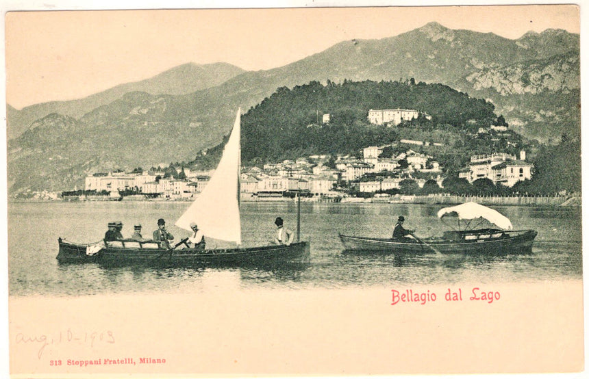 Cartolina antica Bellagio sul lago di Como