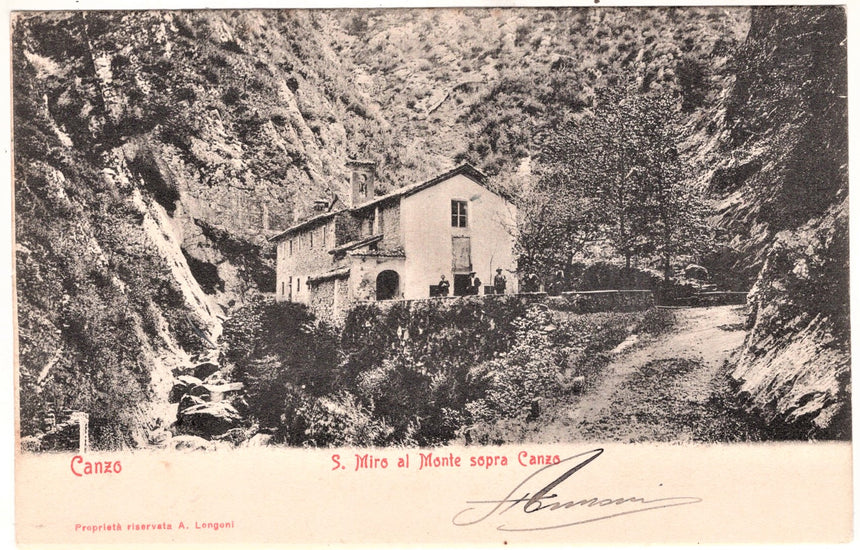 Cartolina antica Como San Miro al monte sopra Canzo