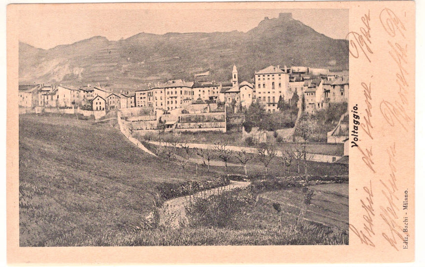 Cartolina antica Alessandria Voltaggio panorama
