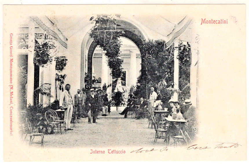 Cartolina antica Montecatini interno Tettuccio