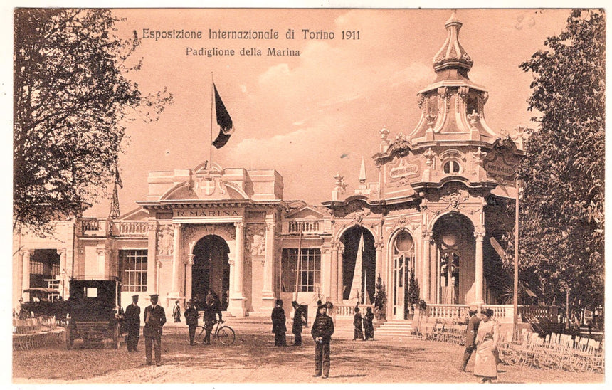 Cartolina antica Esposizione Internazionale di Torino 1911 Padiglione Marina