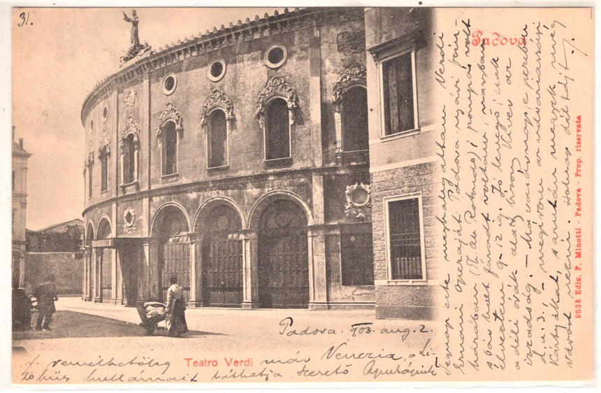 Cartolina antica Padova Teatro Verdi