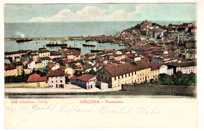 Cartolina antica Ancona panorama