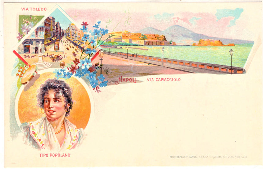 Cartolina antica Napoli via Caracciolo