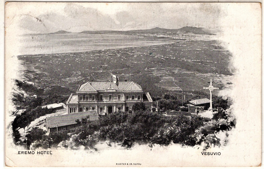 Cartolina antica Napoli vesuvio Hotel Eremo
