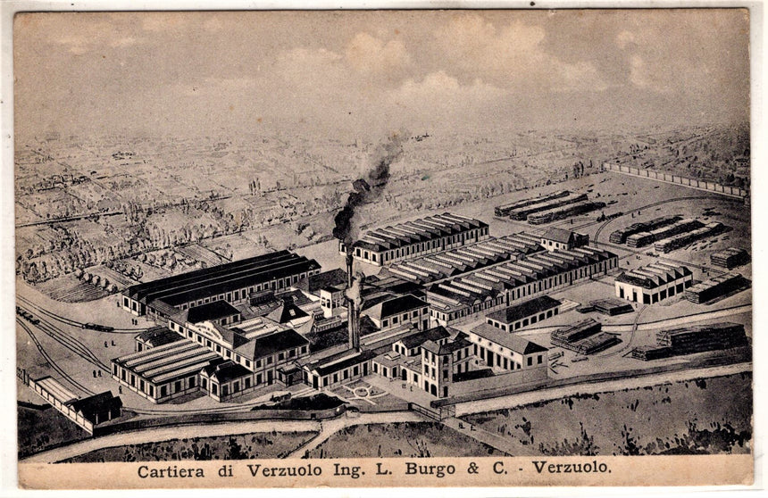 Cartolina antica Cuneo Cartiere di Verzuolo ing.L. Burgo