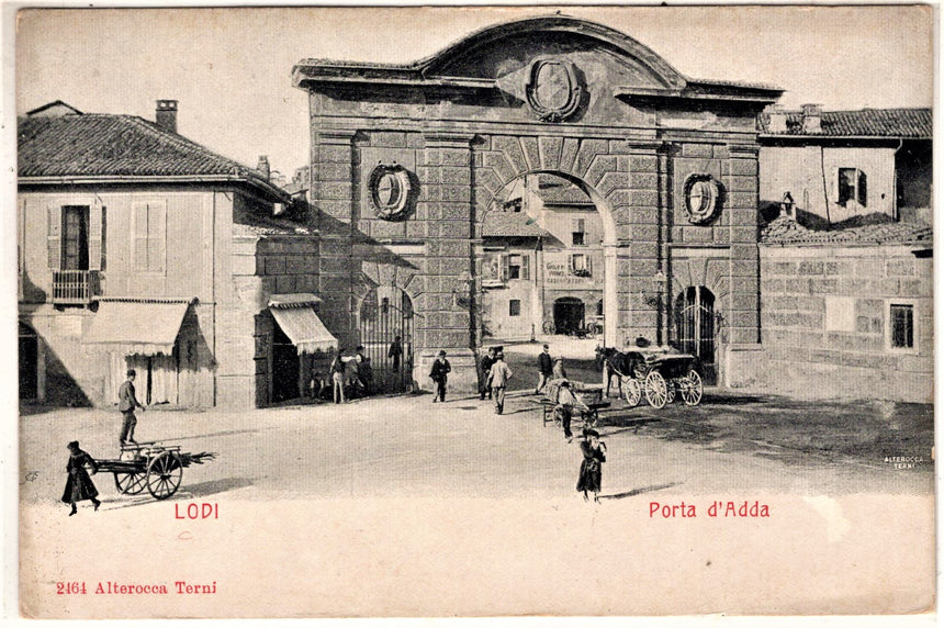 Cartolina antica Lodi porta d adda