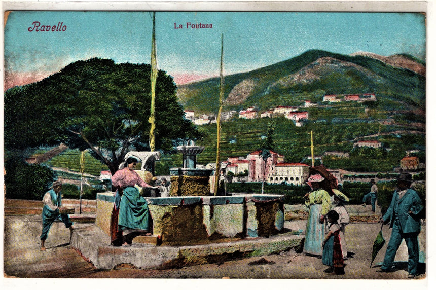 Cartolina antica Ravello la fontana Salerno