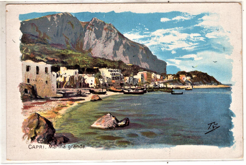 Cartolina antica Capri marina grande Norddeutscher Lloyd Bremen