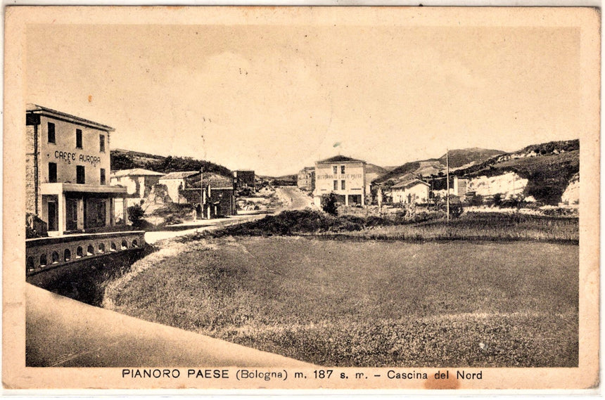 Cartolina antica Pianoro paese cascina del nord caffà Aurora