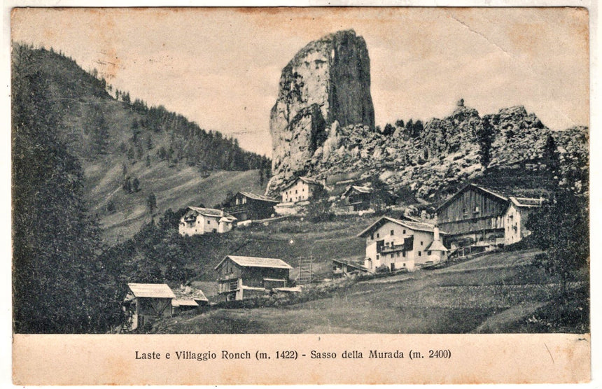 Cartolina antica Laste e villaggio Ronch Sasso della Murada