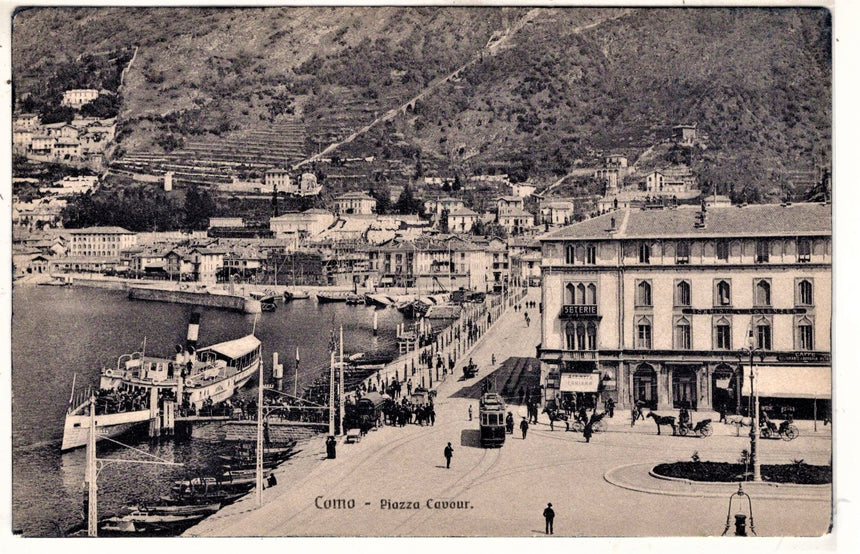 Cartolina antica Como piazza Cavour
