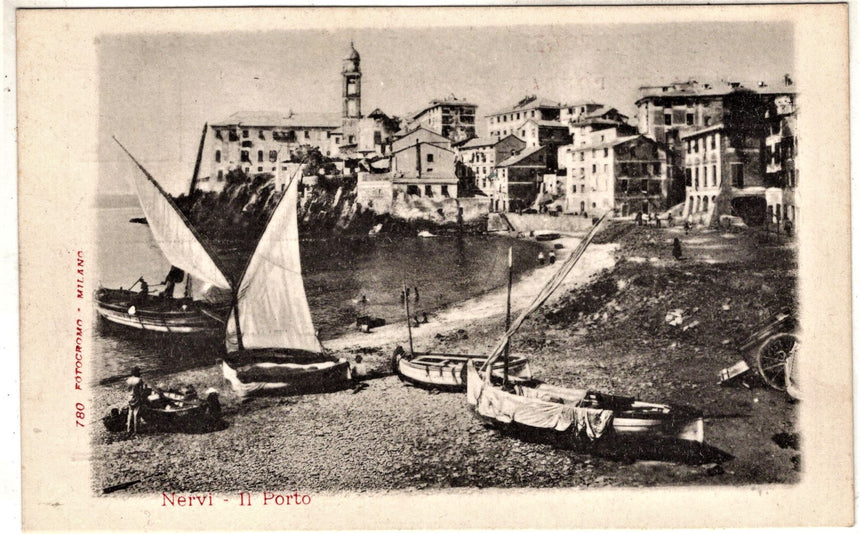 Cartolina antica Nervi il porto