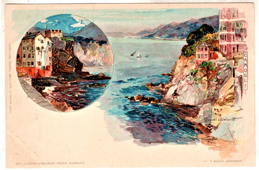 Cartolina antica Camogli dis.Wielandt