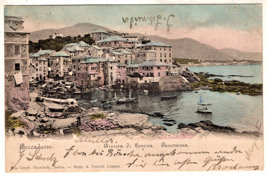Cartolina antica Boccadasse riviera di Genova