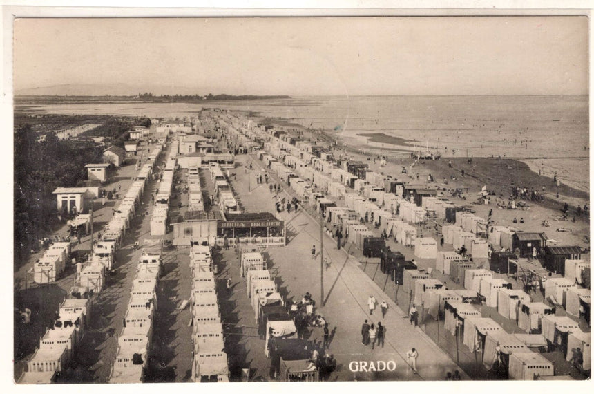 Cartolina antica Grado la spiaggia foto Debarba