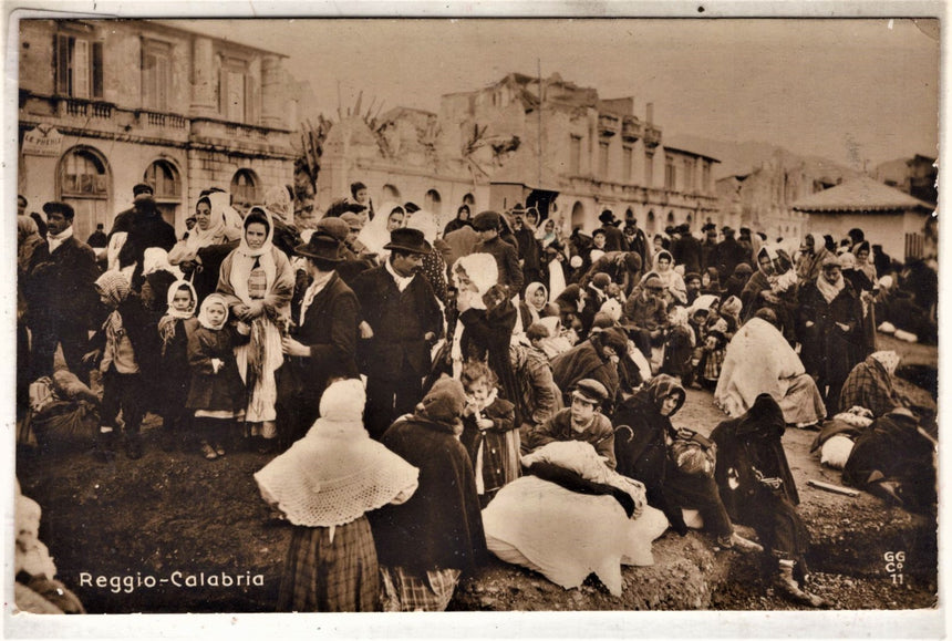 Cartolina antica Reggio Calabria mercato fotografia