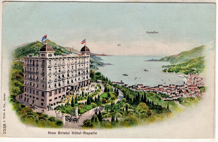 Cartolina antica Rapallo New Bristol Hotel Rapallo