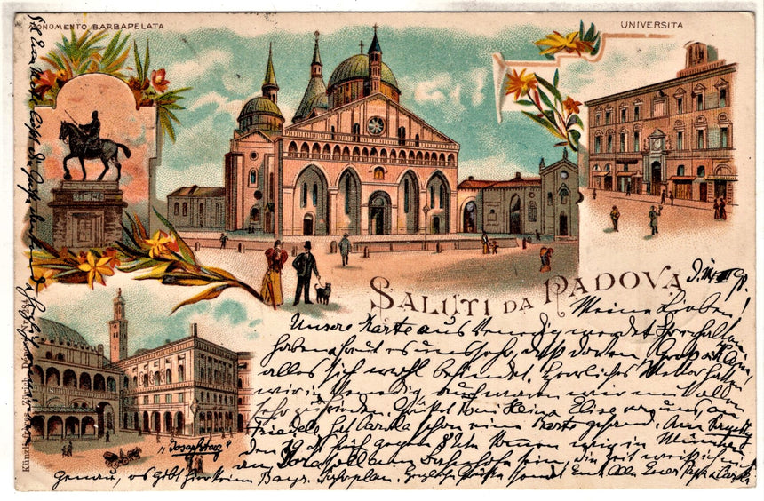 Cartolina antica Padova saluti