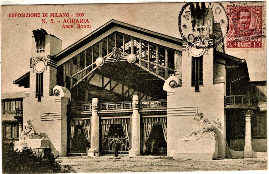 Cartolina antica Milano esposizione agraria