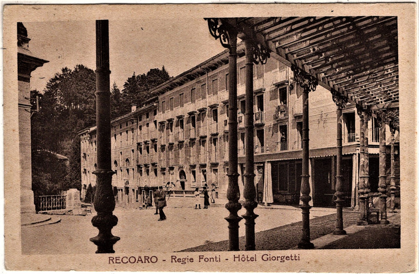 Cartolina antica Recoaro reggie fonti hotel Giorgietti