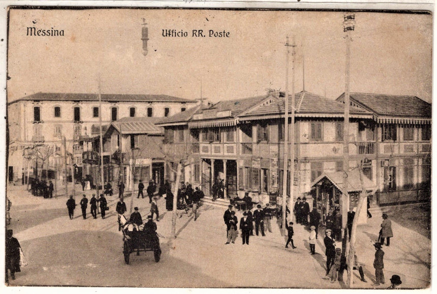 Cartolina antica Messina ufficio Reggie Poste