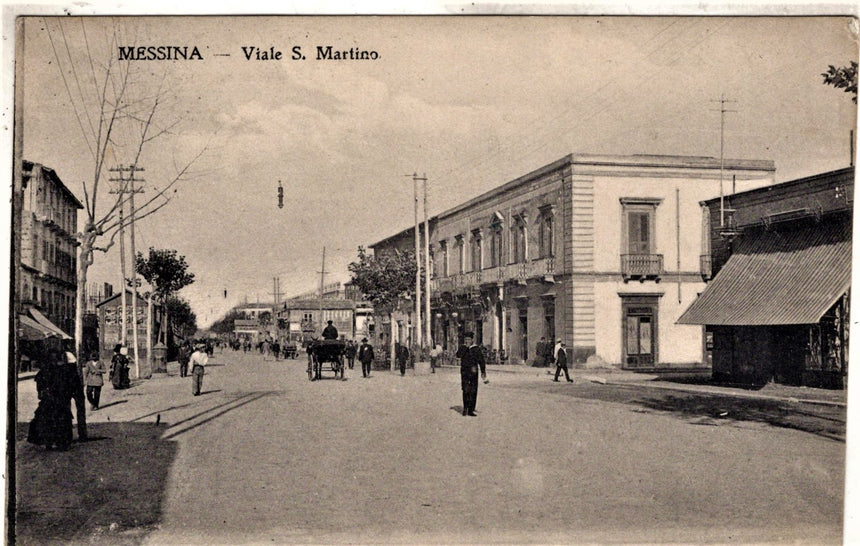Cartolina antica Messina viale San Martino