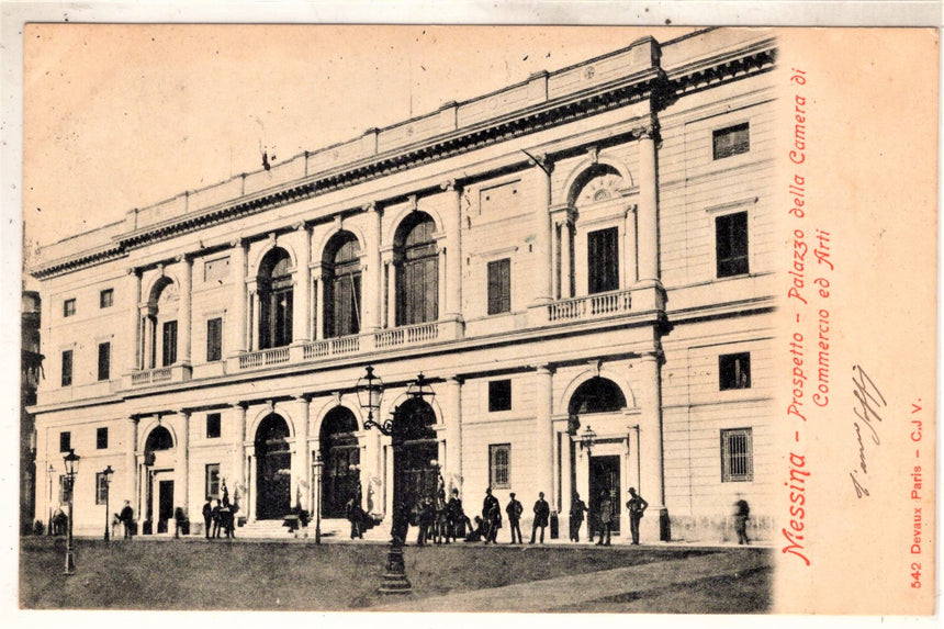 Cartolina antica Messina palazzo della camera commercio ed arti