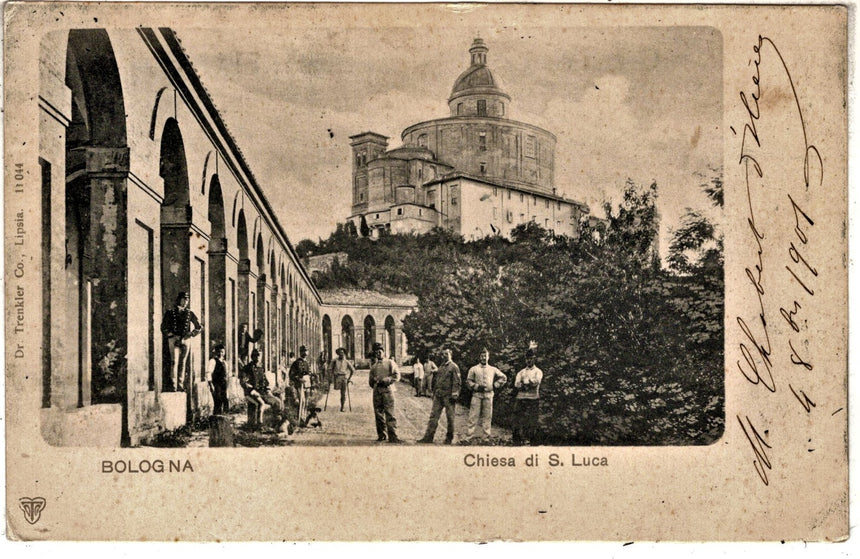 Cartolina antica Bologna la Chiesa di Dsanta Lucia