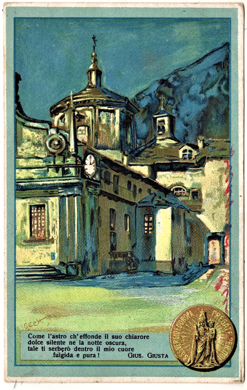 Cartolina antica Santuario Oropa Biella