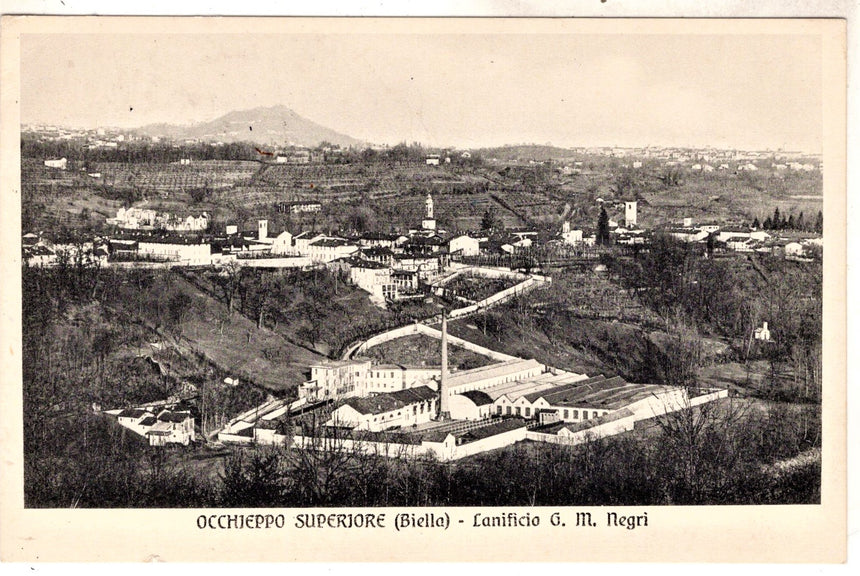 Cartolina antica Biella Occhieppo superiore il lanificio