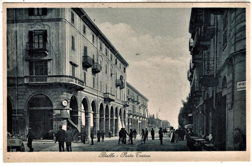 Cartolina antica Biella Porta Torino