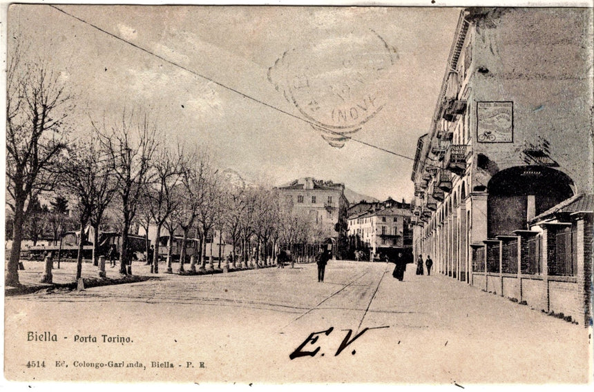 Cartolina antica Biella Porta Torino