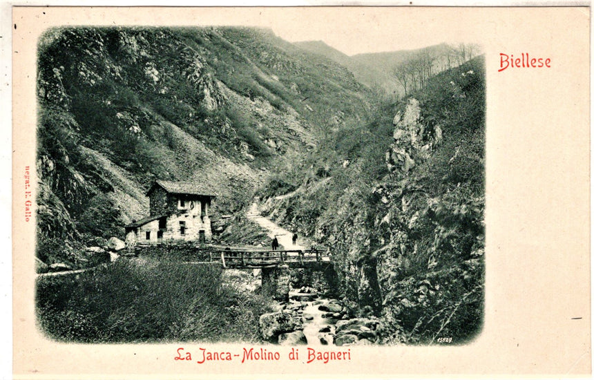 Cartolina antica Biella La Janca Molino di Bagneri