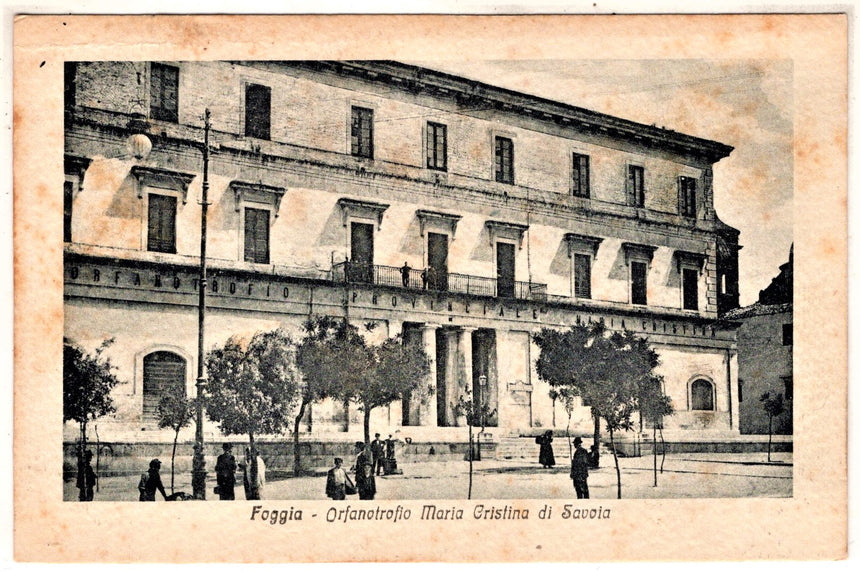 Cartolina antica Foggia Orfanatrofio Maria Cristina di Savoia