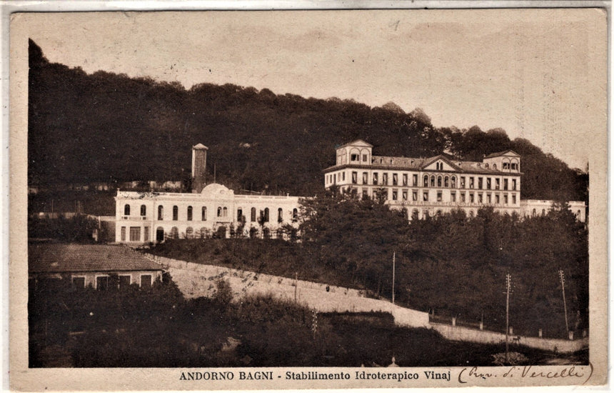 Cartolina antica Andorno bagni stabilimento idroterapeutico Vinaj