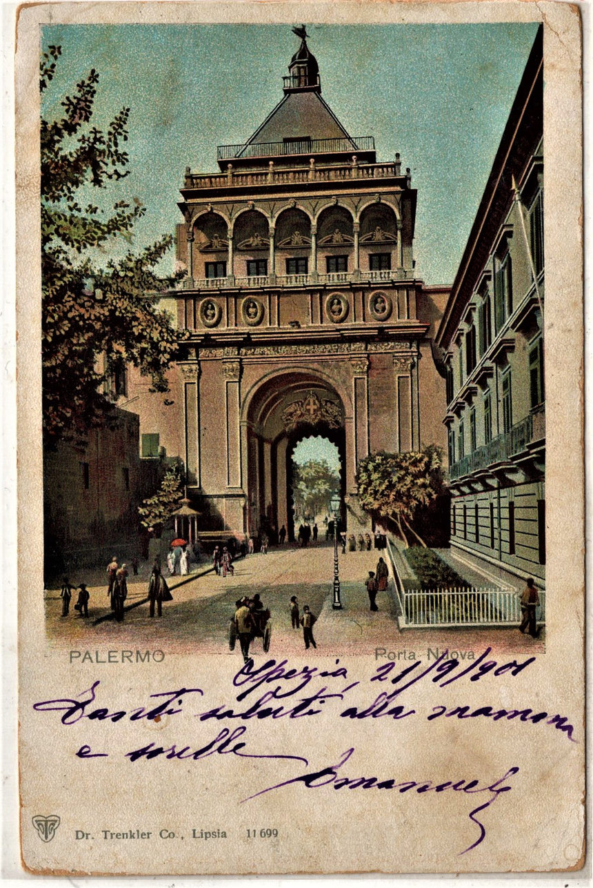 Cartolina antica Palermo porta nuova
