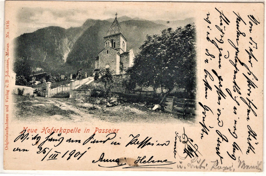 Cartolina antica Bozen Neue Hoferkapelle in Passeier
