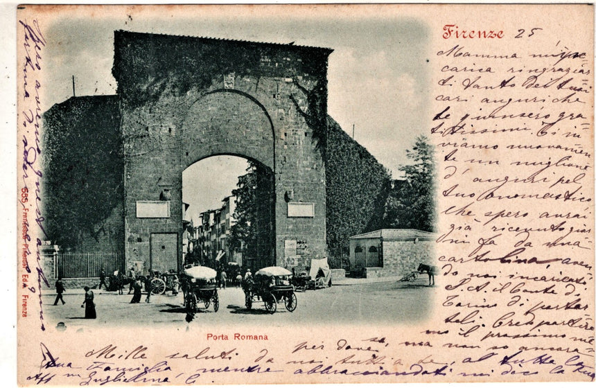 Cartolina antica Firenze Porta Romana