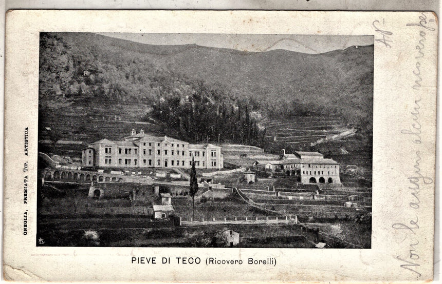 Cartolina antica Pieve di Tego ricovero Borelli