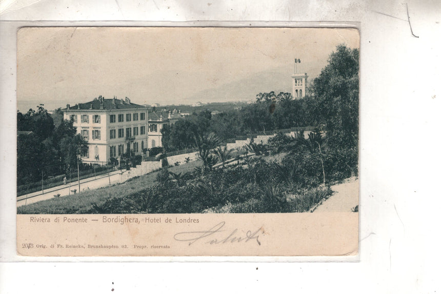 Cartolina antica Bordighera Hotel de Londres