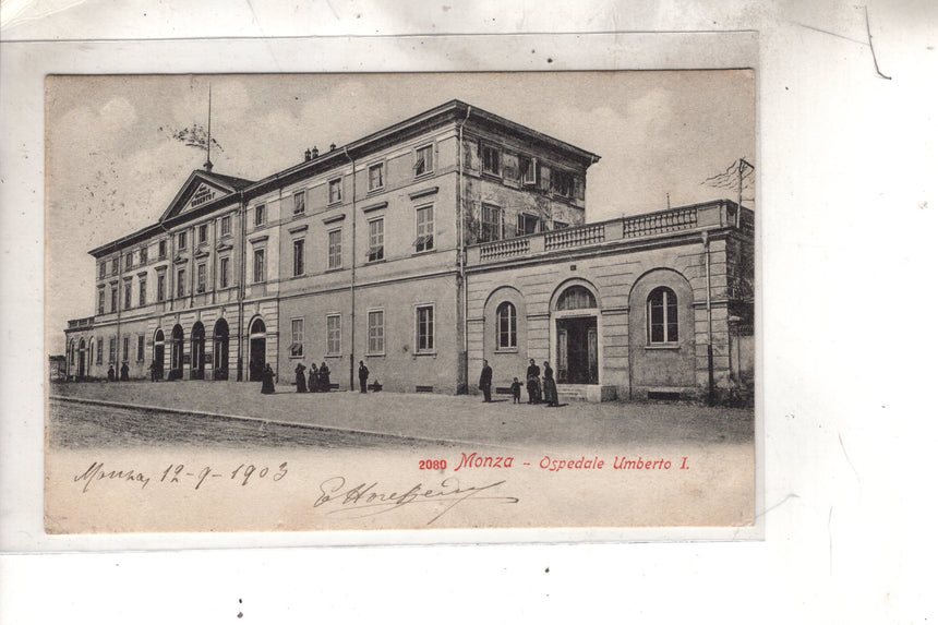 Cartolina antica Monza Ospedale Umberto I