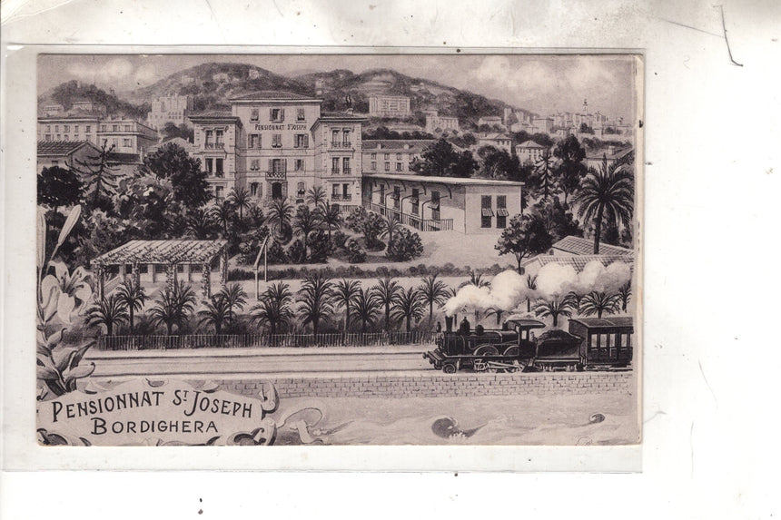 Cartolina antica Bordighera Pensionat San Joseph
