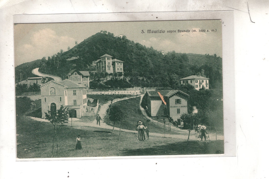 Cartolina antica San Maurizio ristorante sopra Brunate