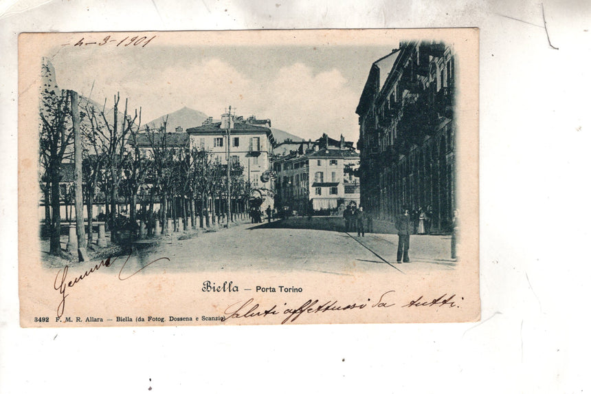 Cartolina antica Biella Porta Torino
