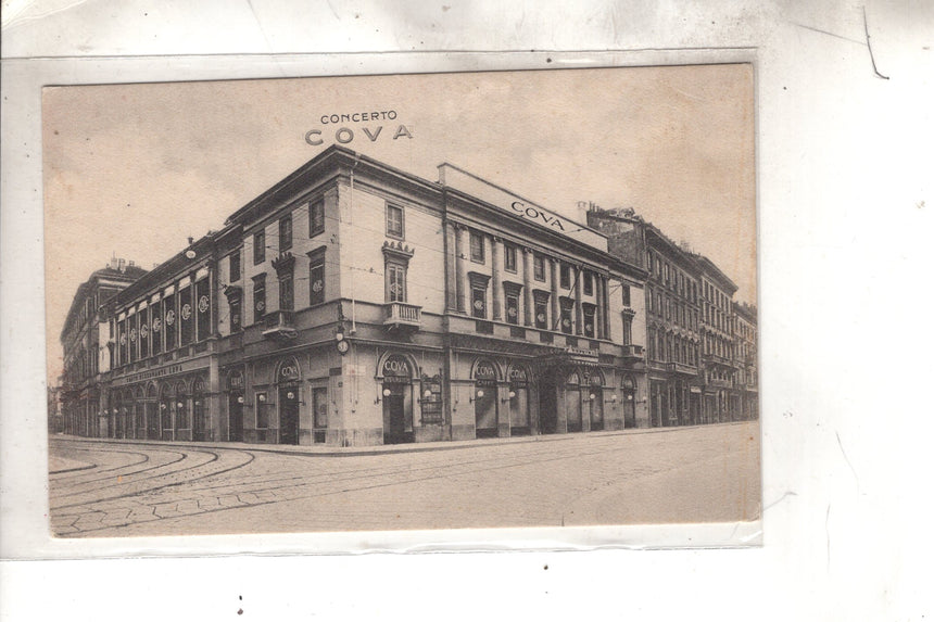 Cartolina antica Milano Caffè ristorante Cova piazza della Scala