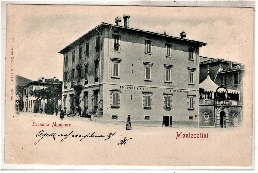 Cartolina antica Montecatini Locanda Maggiore